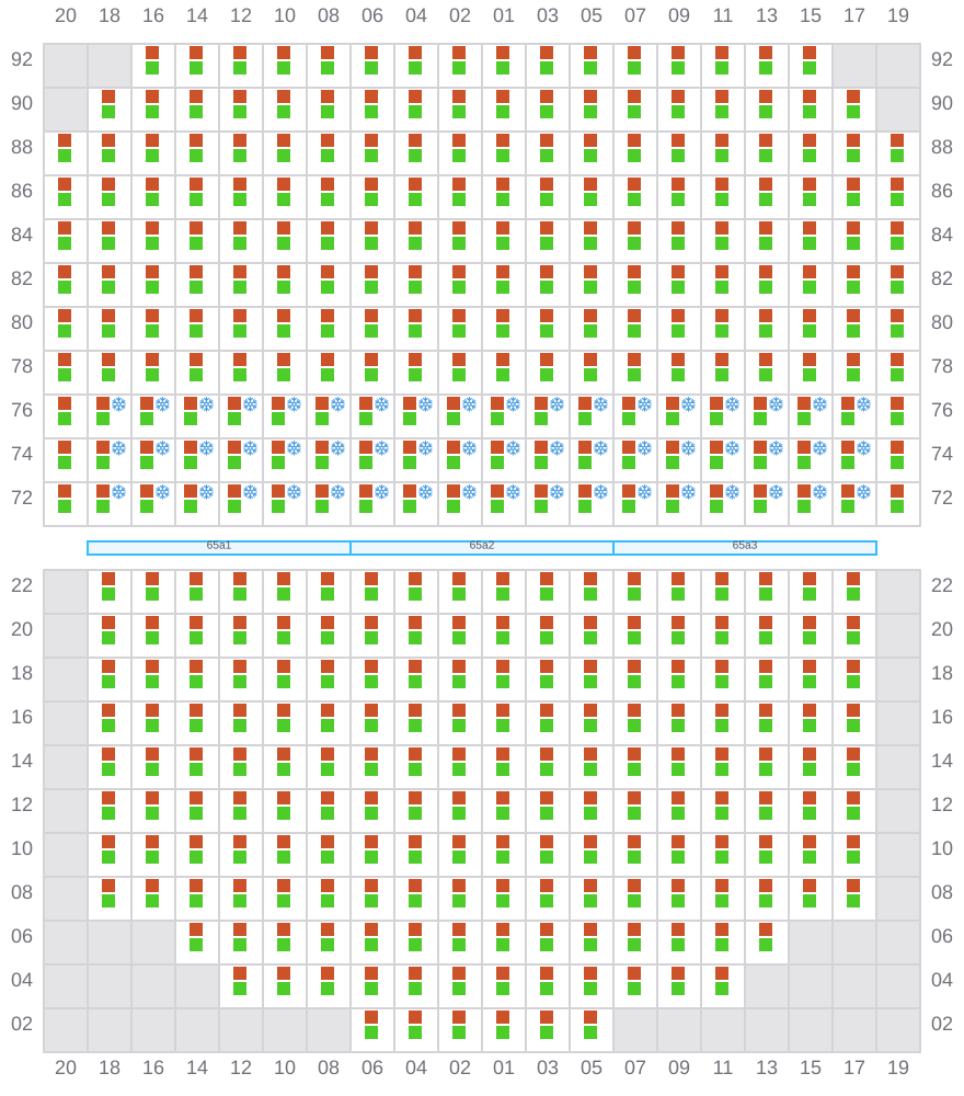 Bay 065 view and slots of CMA CGM CHILE