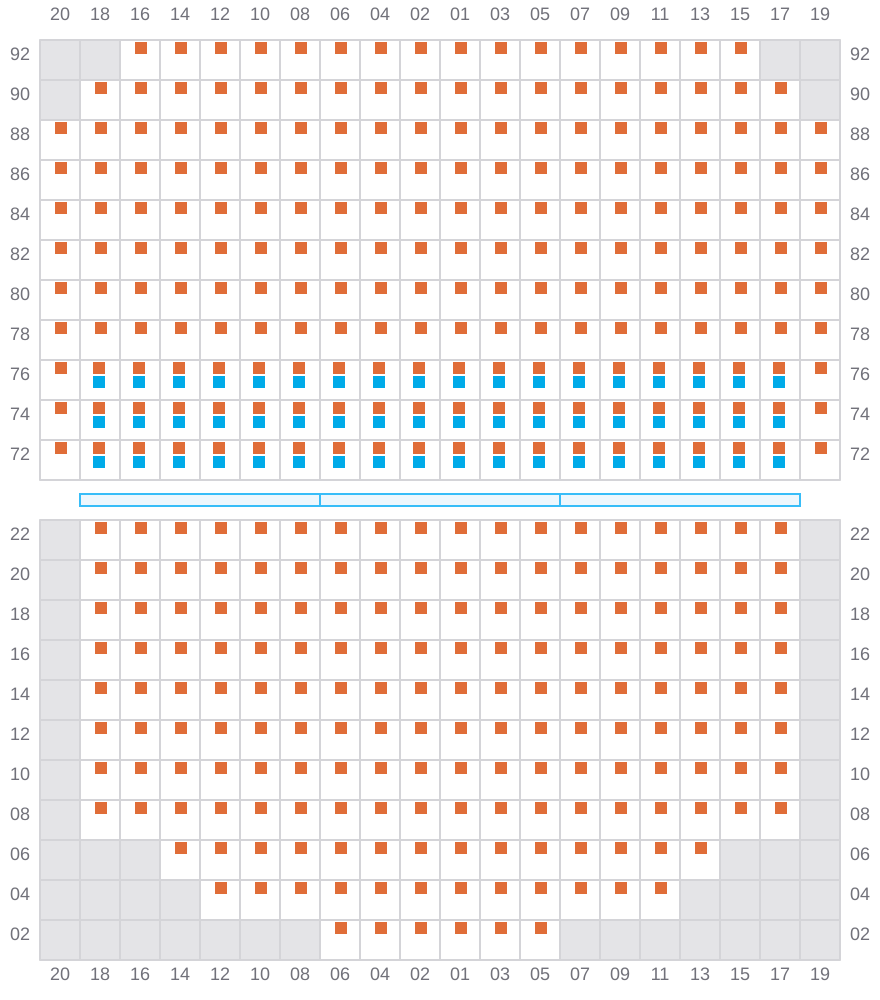 Bay 067 view and slots of CMA CGM CHILE