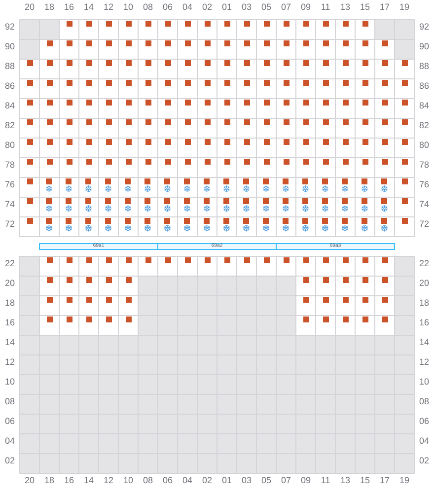 Bay 071 view and slots of CMA CGM CHILE