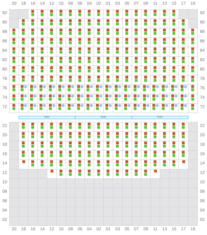 Bay 081 view and slots of CMA CGM CHILE