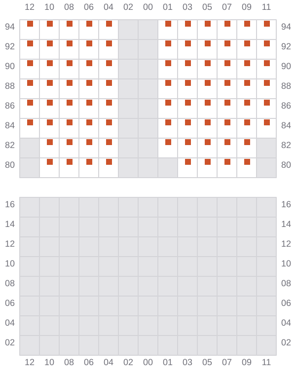 Bay 067 view and slots of MSC ROBERTA V