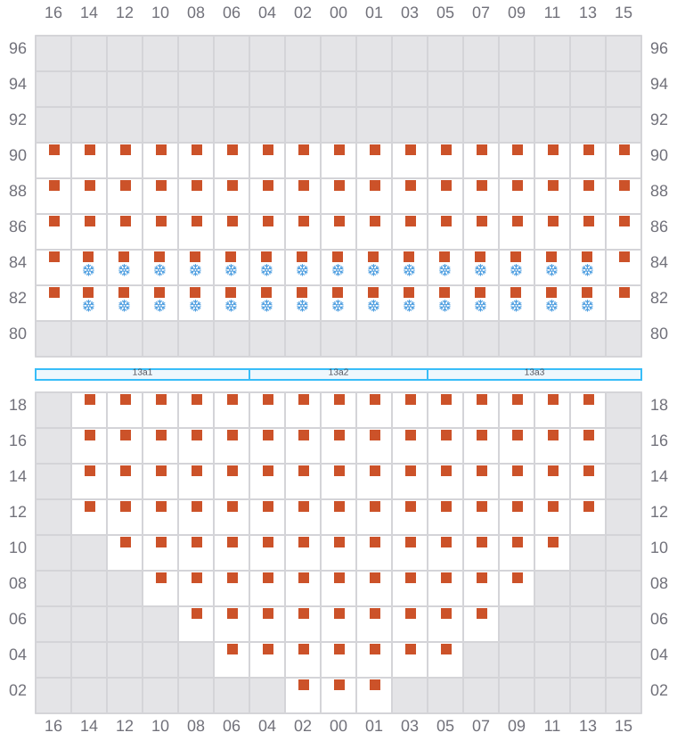 Bay 015 view and slots of MAERSK STRALSUND