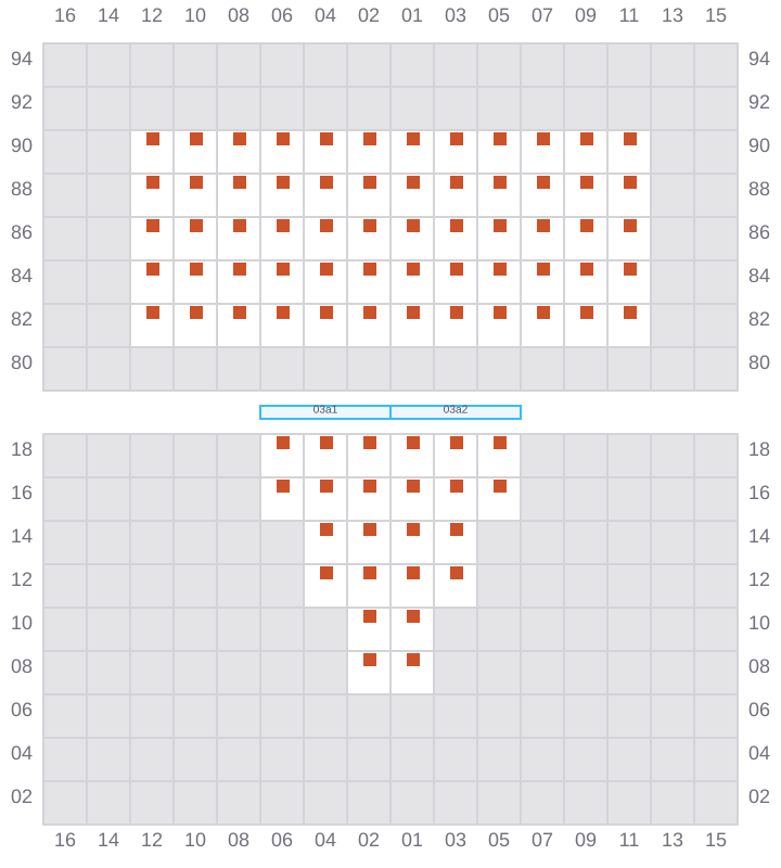 Bay 003 view and slots of CMACGM SAN FRANCISCO