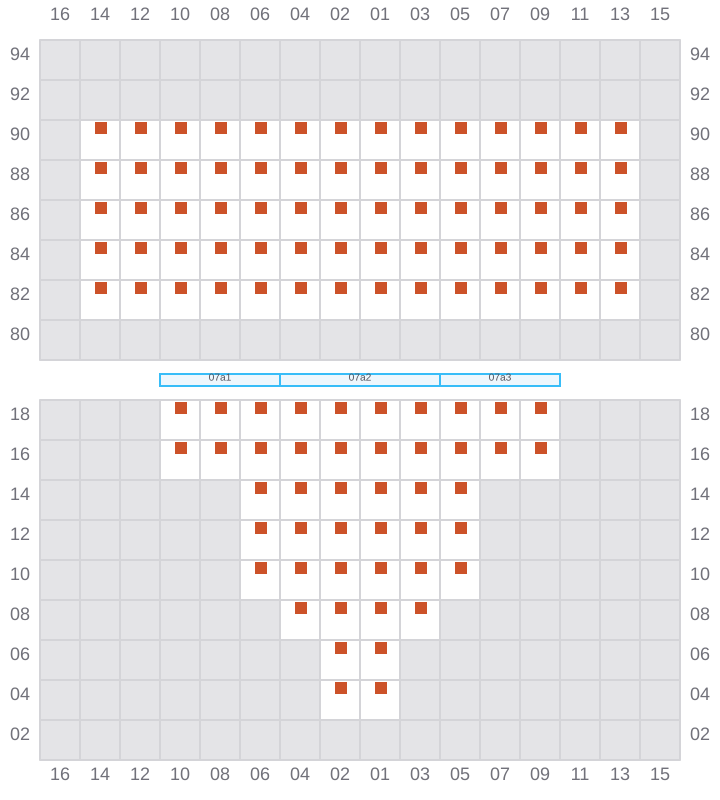 Bay 007 view and slots of CMACGM SAN FRANCISCO