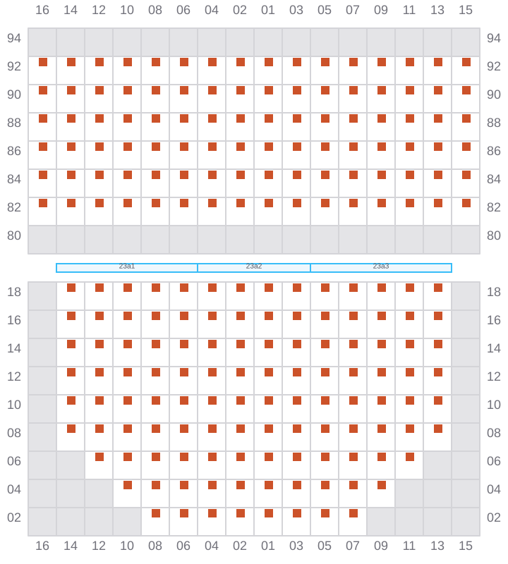 Bay 023 view and slots of CMACGM SAN FRANCISCO