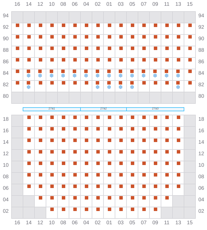 Bay 027 view and slots of CMACGM SAN FRANCISCO