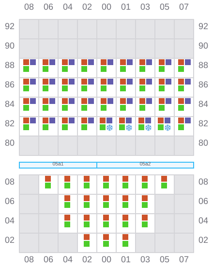 Bay 005 view and slots of CONTSHIP PRO