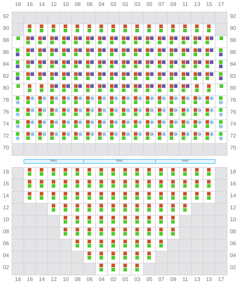 Bay 011 view and slots of MSC BOSTON