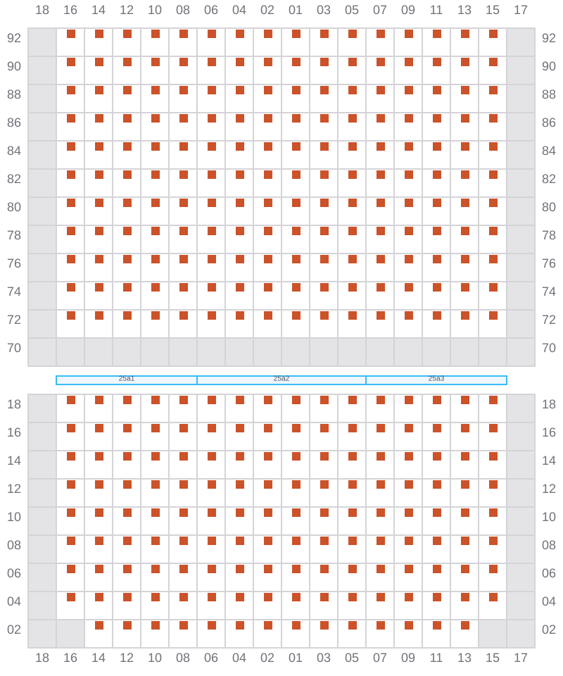 Bay 025 view and slots of MSC BOSTON