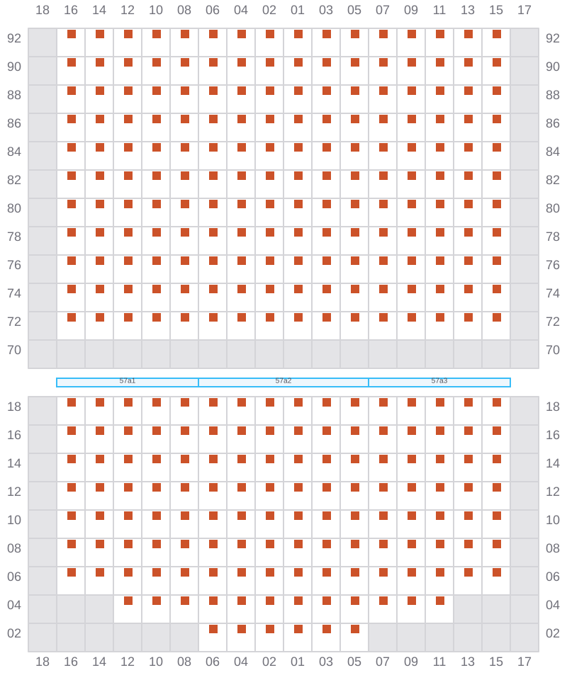 Bay 057 view and slots of MSC BOSTON