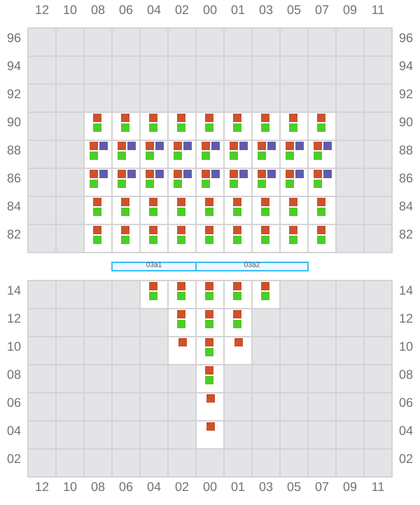 Bay 003 view and slots of WAN HAI 505