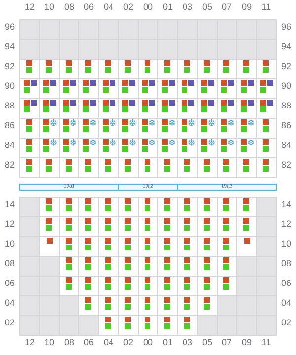 Bay 019 view and slots of WAN HAI 505