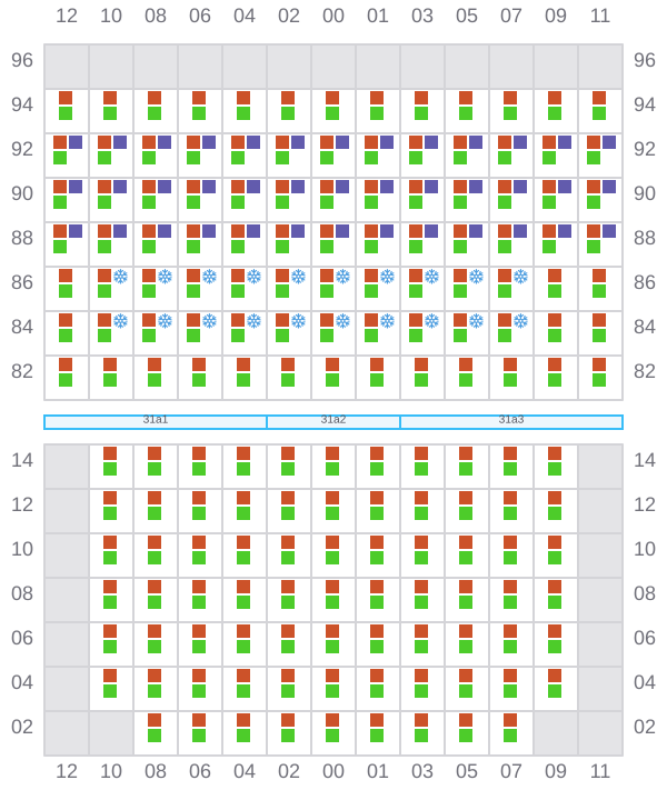 Bay 031 view and slots of WAN HAI 505