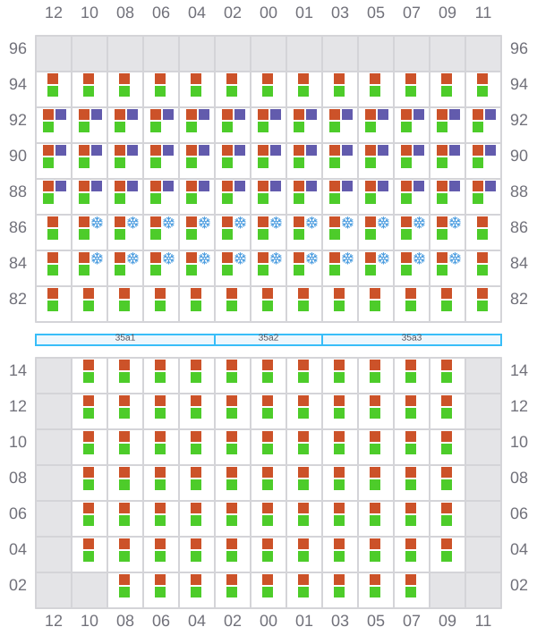 Bay 035 view and slots of WAN HAI 505