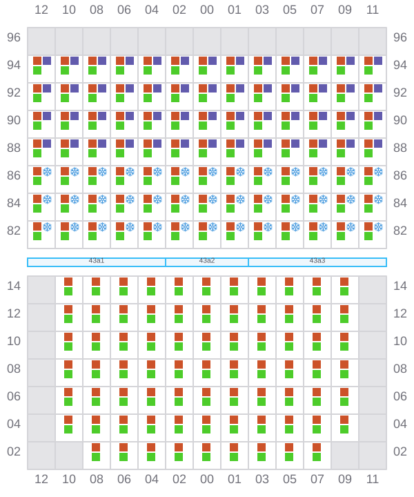 Bay 043 view and slots of WAN HAI 505