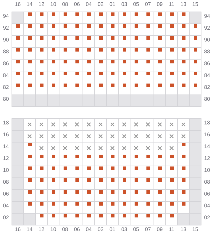 Bay 035 view and slots of HYUNDAI SHANGHAI