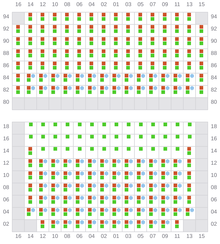 Bay 041 view and slots of HYUNDAI SHANGHAI