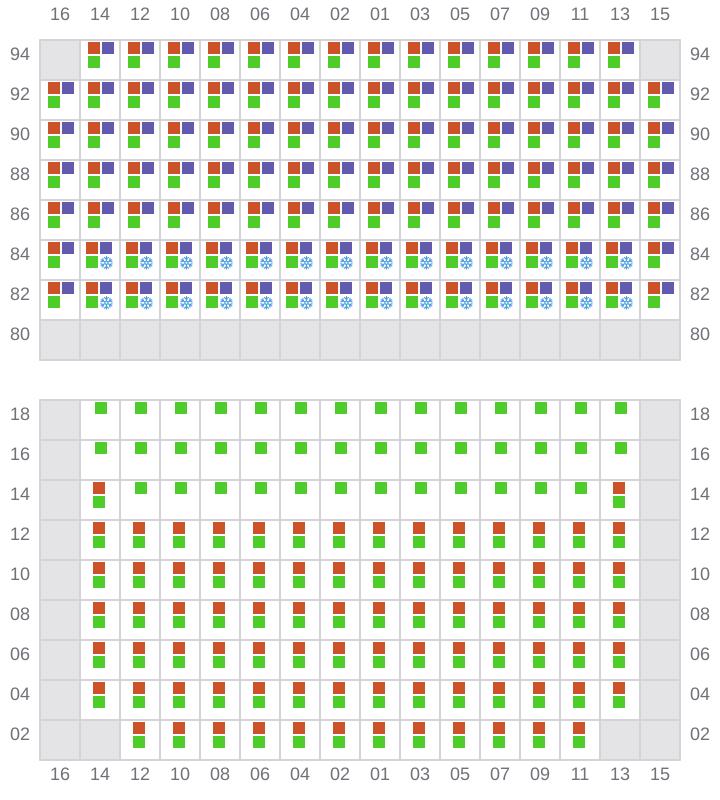 Bay 045 view and slots of HYUNDAI SHANGHAI