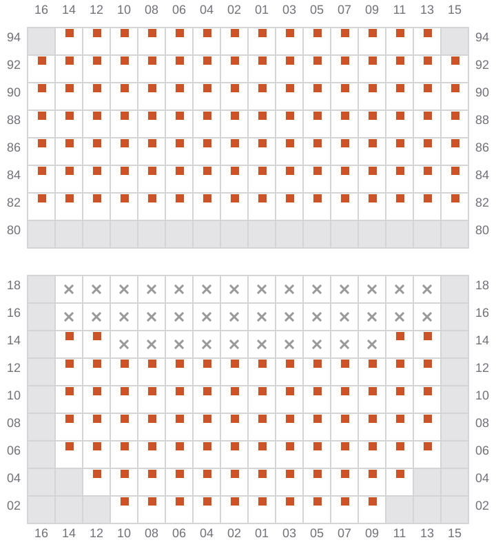 Bay 051 view and slots of HYUNDAI SHANGHAI