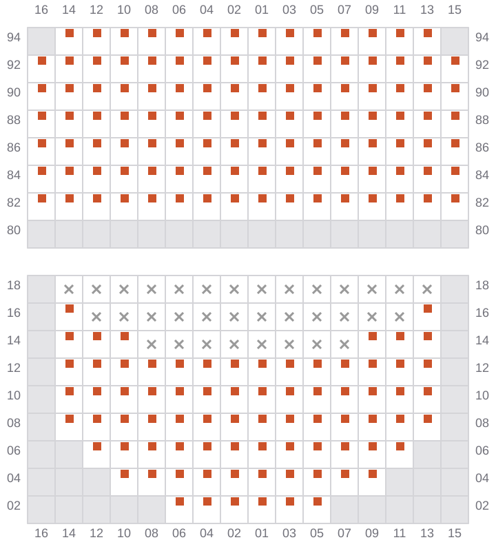 Bay 055 view and slots of HYUNDAI SHANGHAI