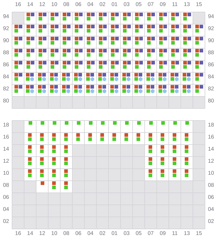 Bay 057 view and slots of HYUNDAI SHANGHAI