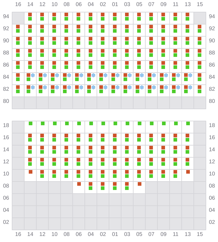 Bay 061 view and slots of HYUNDAI SHANGHAI