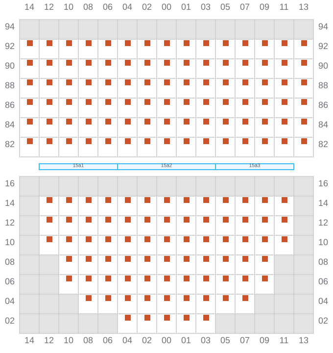 Bay 015 view and slots of CMA CGM AFRICA THREE