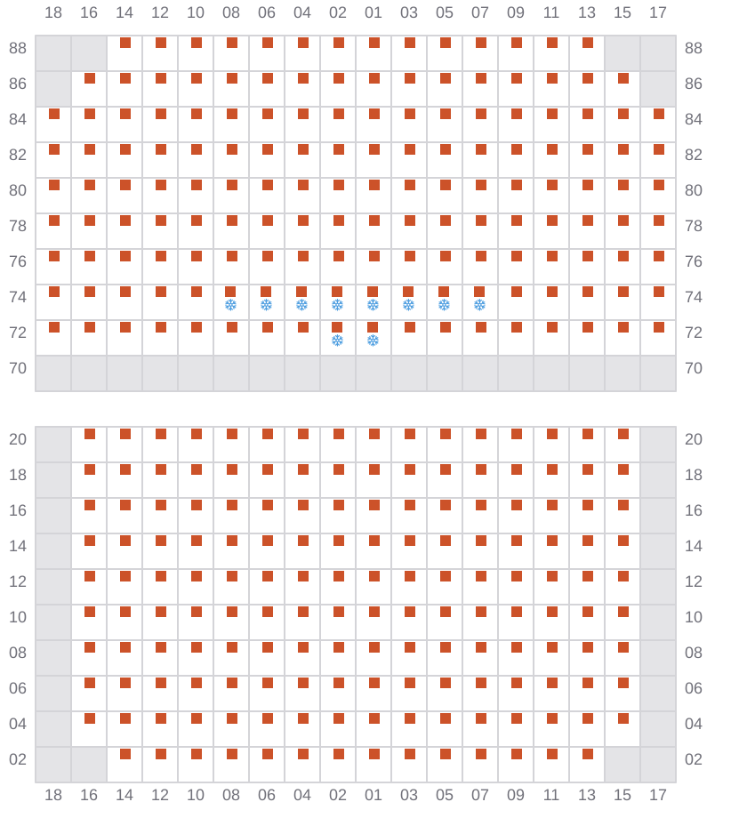 Bay 043 view and slots of YM TRAVEL