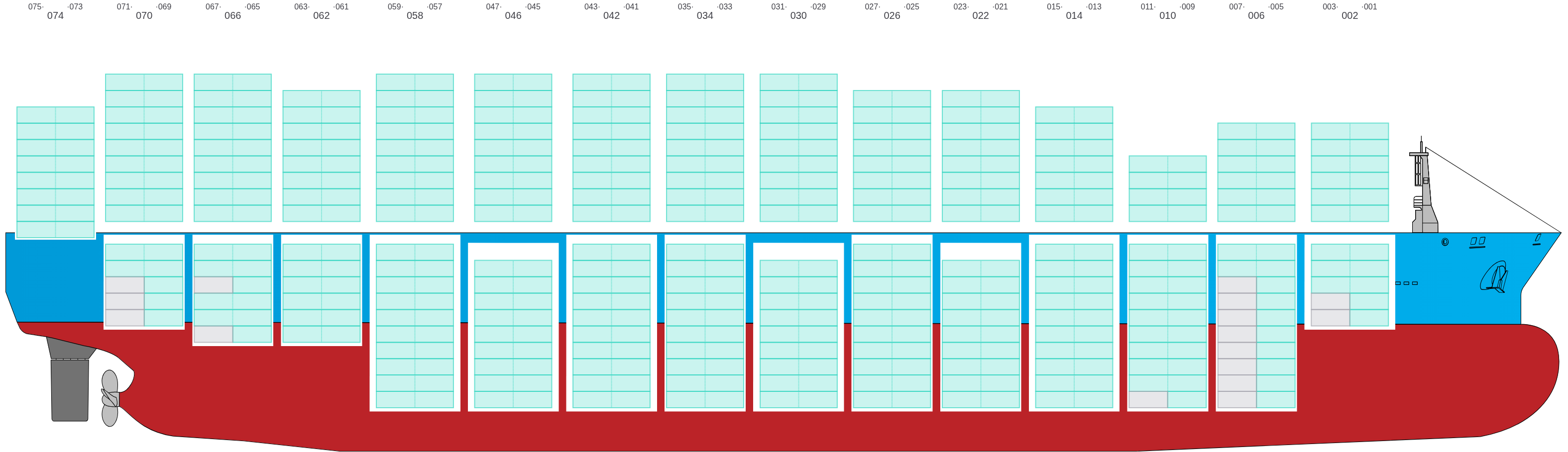 Side view of YM TRAVEL