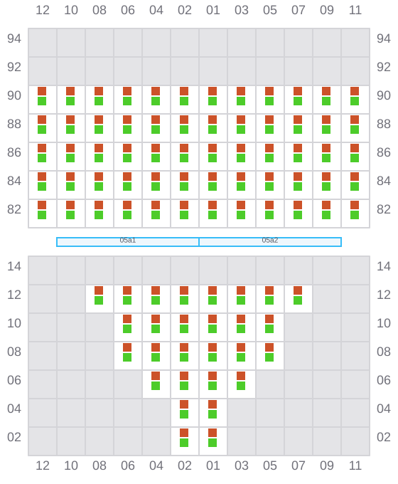 Bay 005 view and slots of MARSA NEPTUNE