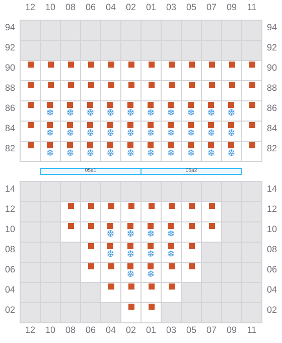 Bay 007 view and slots of MARSA NEPTUNE
