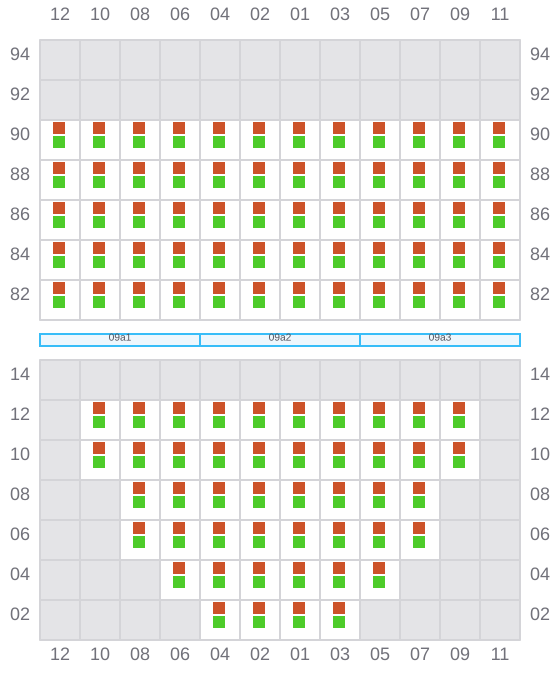 Bay 009 view and slots of MARSA NEPTUNE
