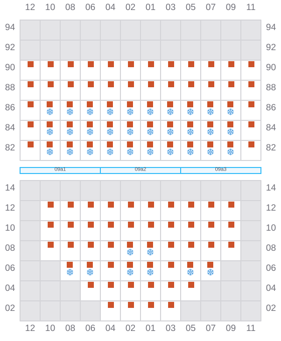 Bay 011 view and slots of MARSA NEPTUNE