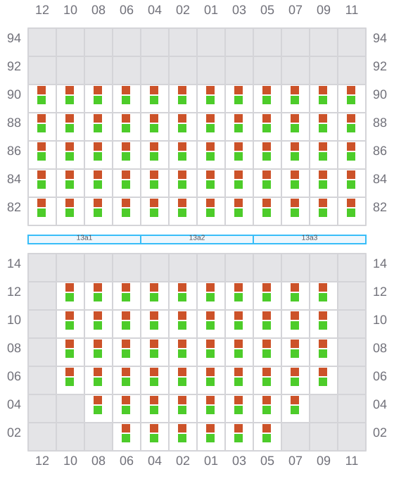 Bay 013 view and slots of MARSA NEPTUNE