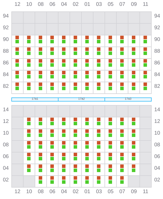 Bay 017 view and slots of MARSA NEPTUNE