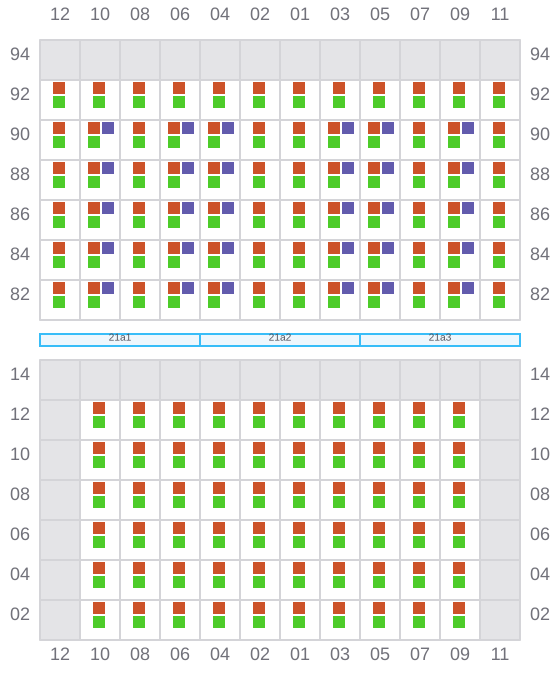 Bay 021 view and slots of MARSA NEPTUNE