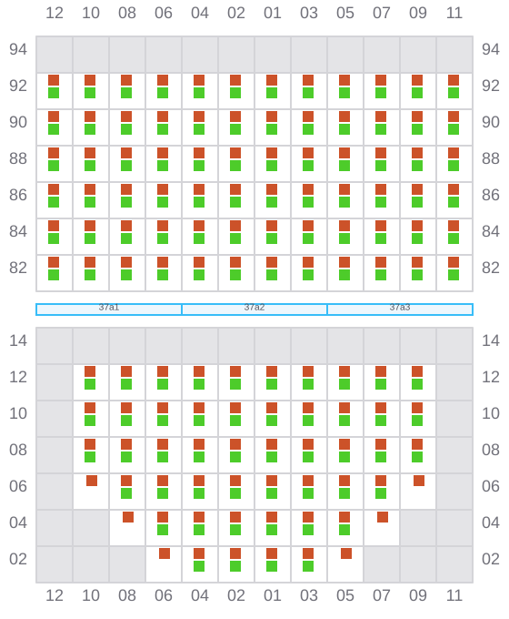 Bay 037 view and slots of MARSA NEPTUNE