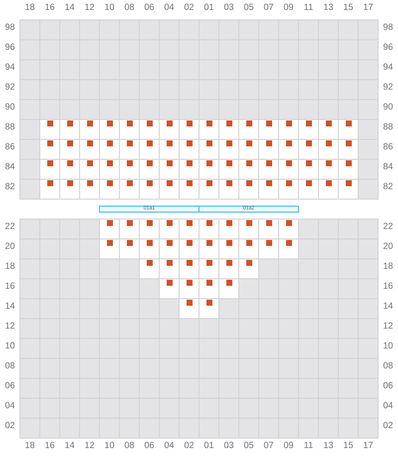 Bay 001 view and slots of MSC IVANA