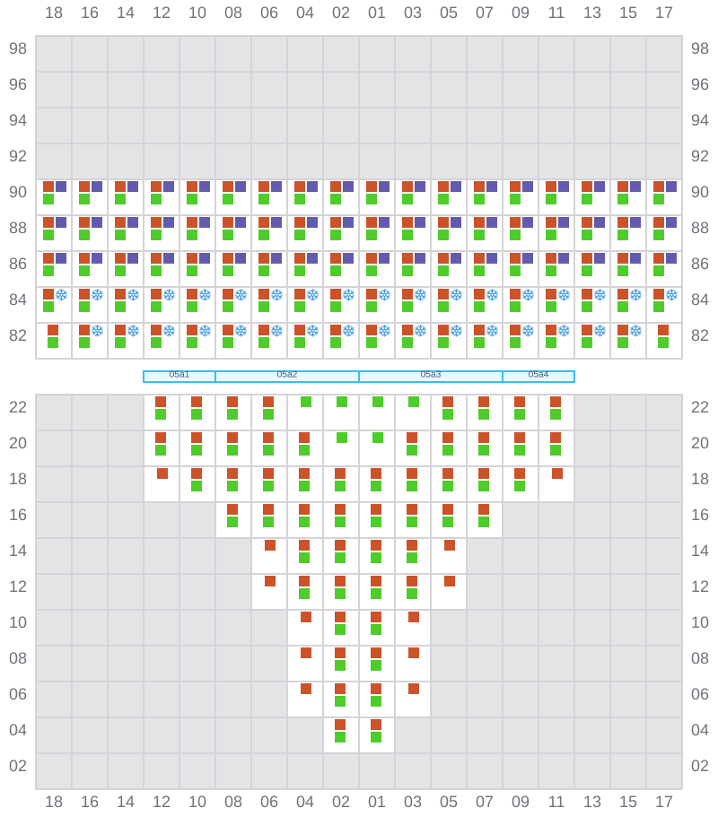 Bay 007 view and slots of MSC IVANA