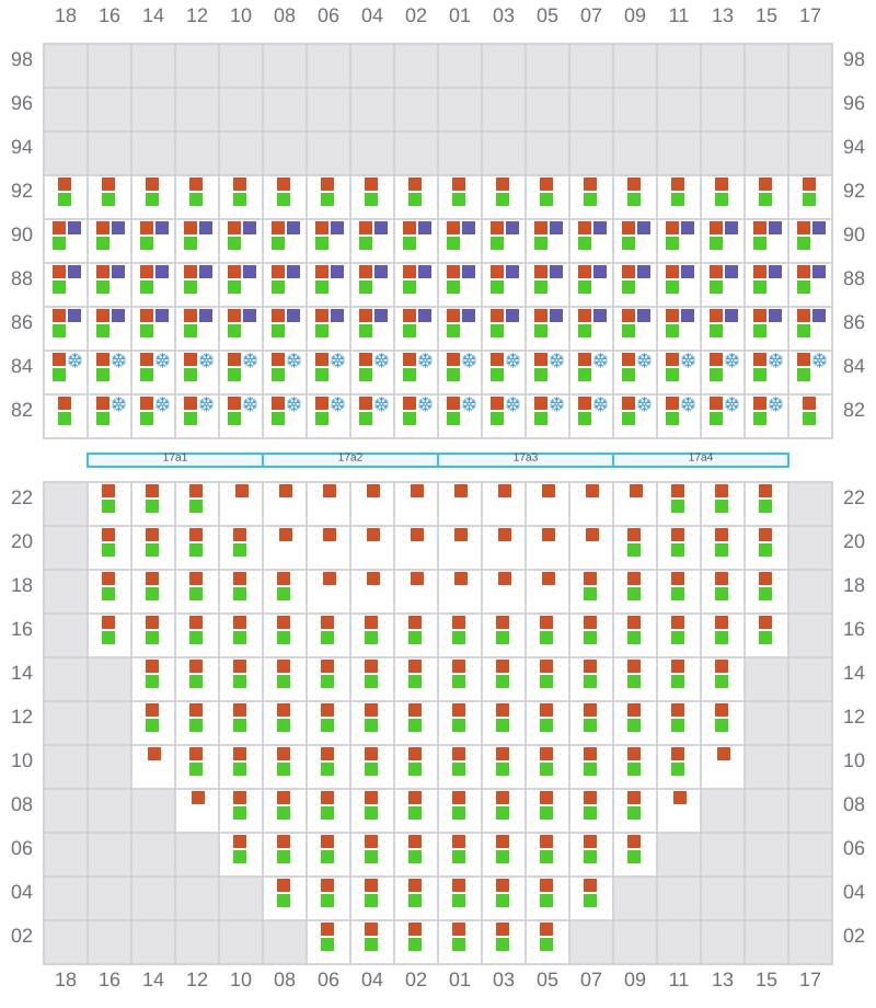 Bay 019 view and slots of MSC IVANA