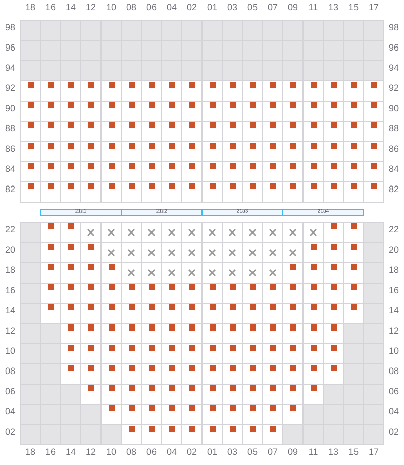 Bay 021 view and slots of MSC IVANA