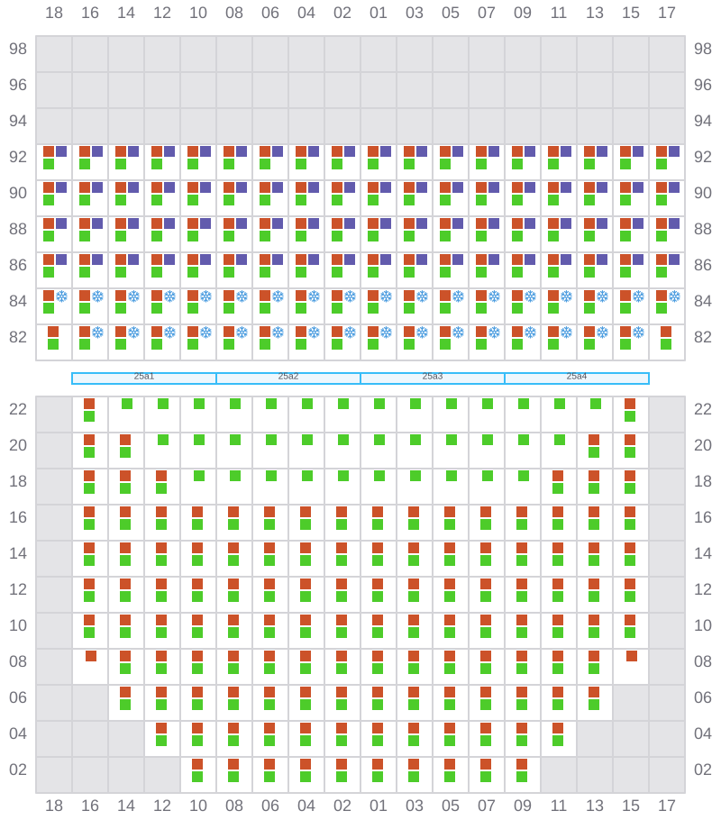 Bay 027 view and slots of MSC IVANA
