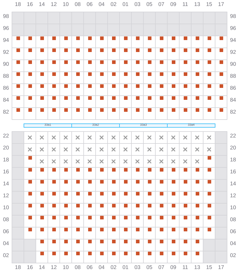 Bay 033 view and slots of MSC IVANA