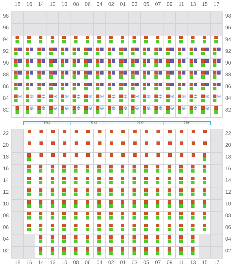 Bay 035 view and slots of MSC IVANA