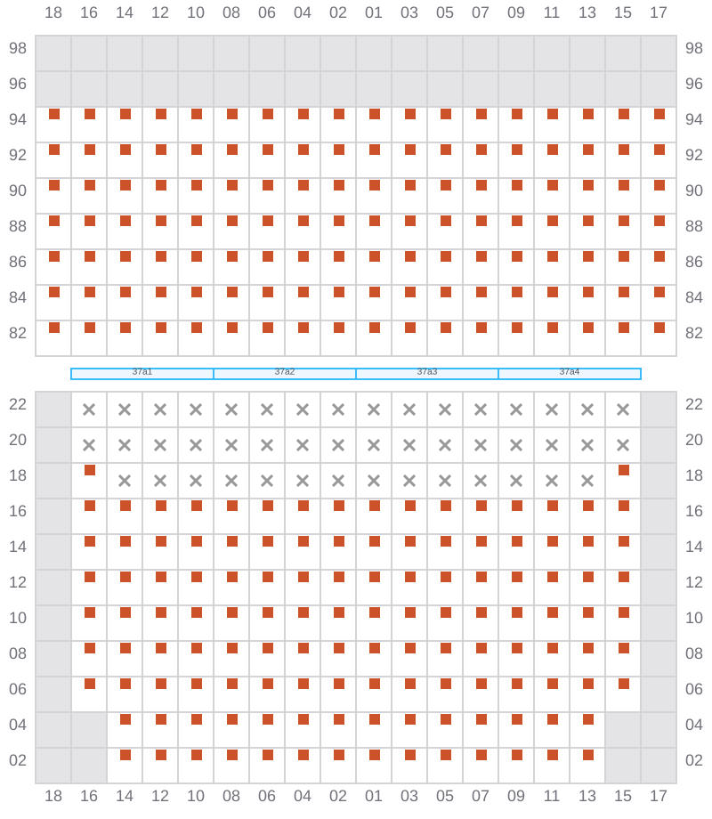 Bay 037 view and slots of MSC IVANA