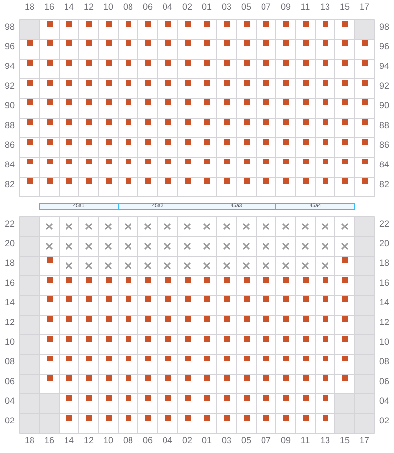 Bay 045 view and slots of MSC IVANA