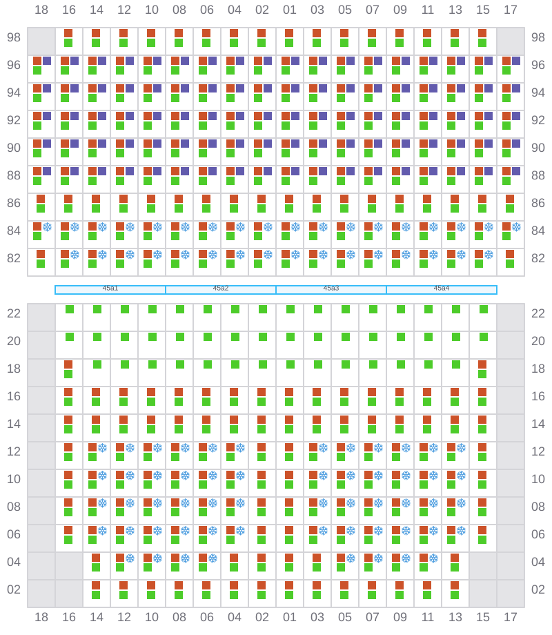 Bay 047 view and slots of MSC IVANA