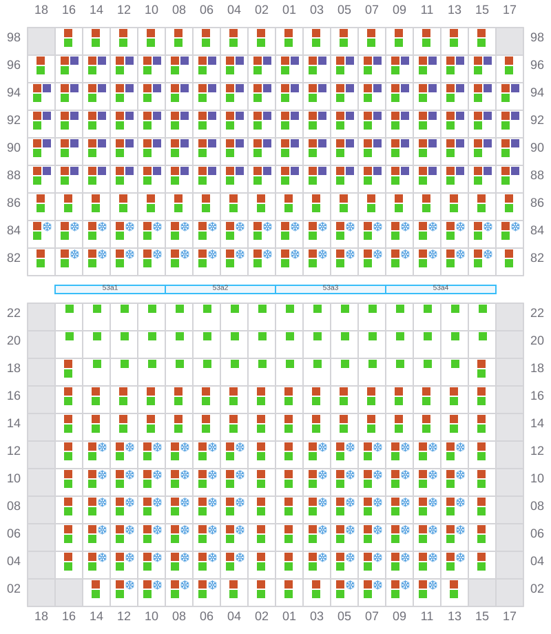 Bay 055 view and slots of MSC IVANA