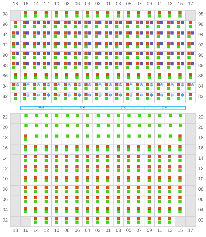 Bay 059 view and slots of MSC IVANA