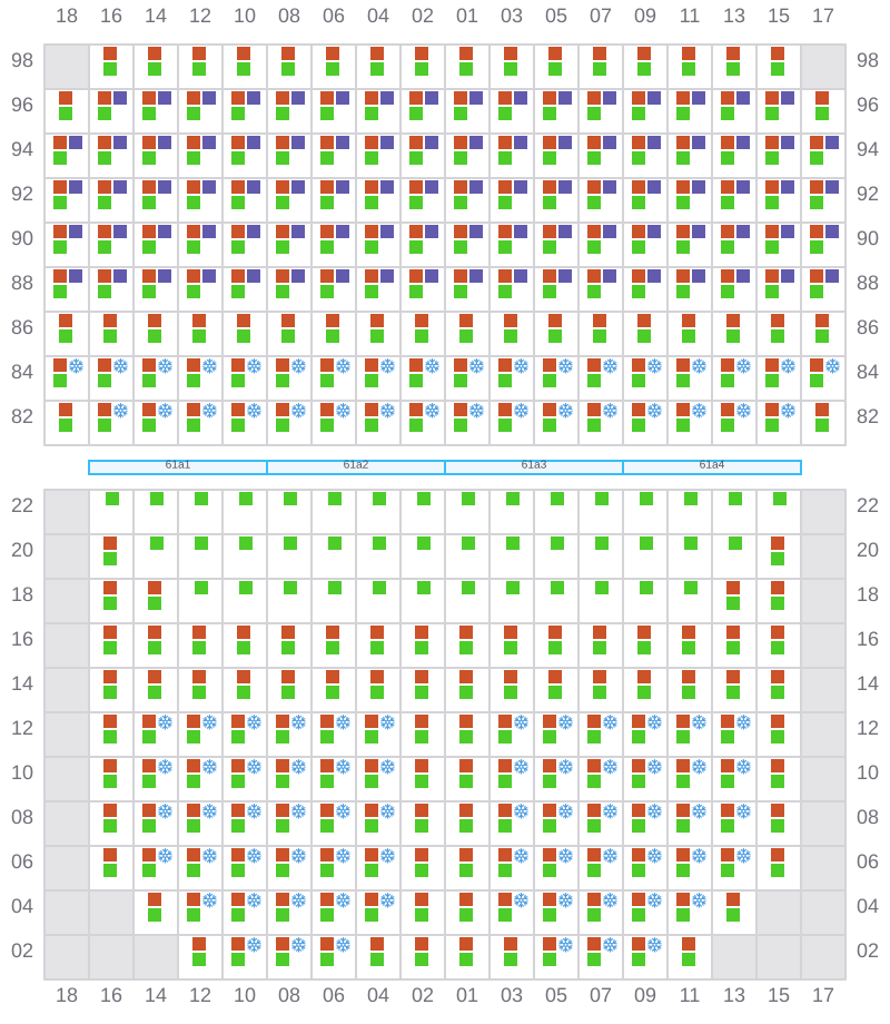 Bay 063 view and slots of MSC IVANA